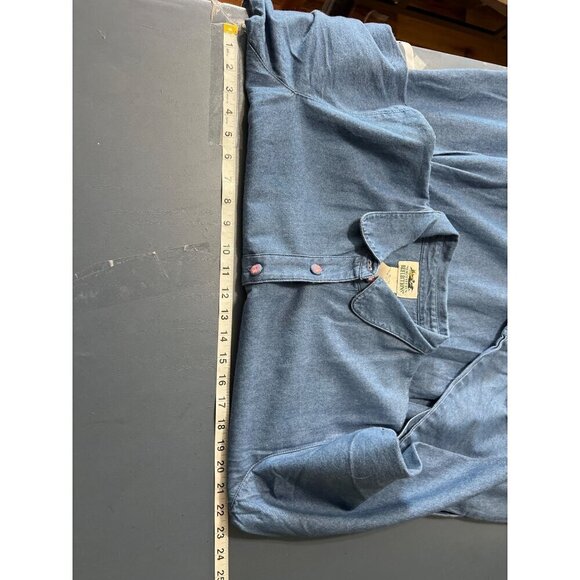 MODEST Dress XL  Denim  Floral‎ Embroidery Long Sleeve Button-Up - Picture 4 of 12